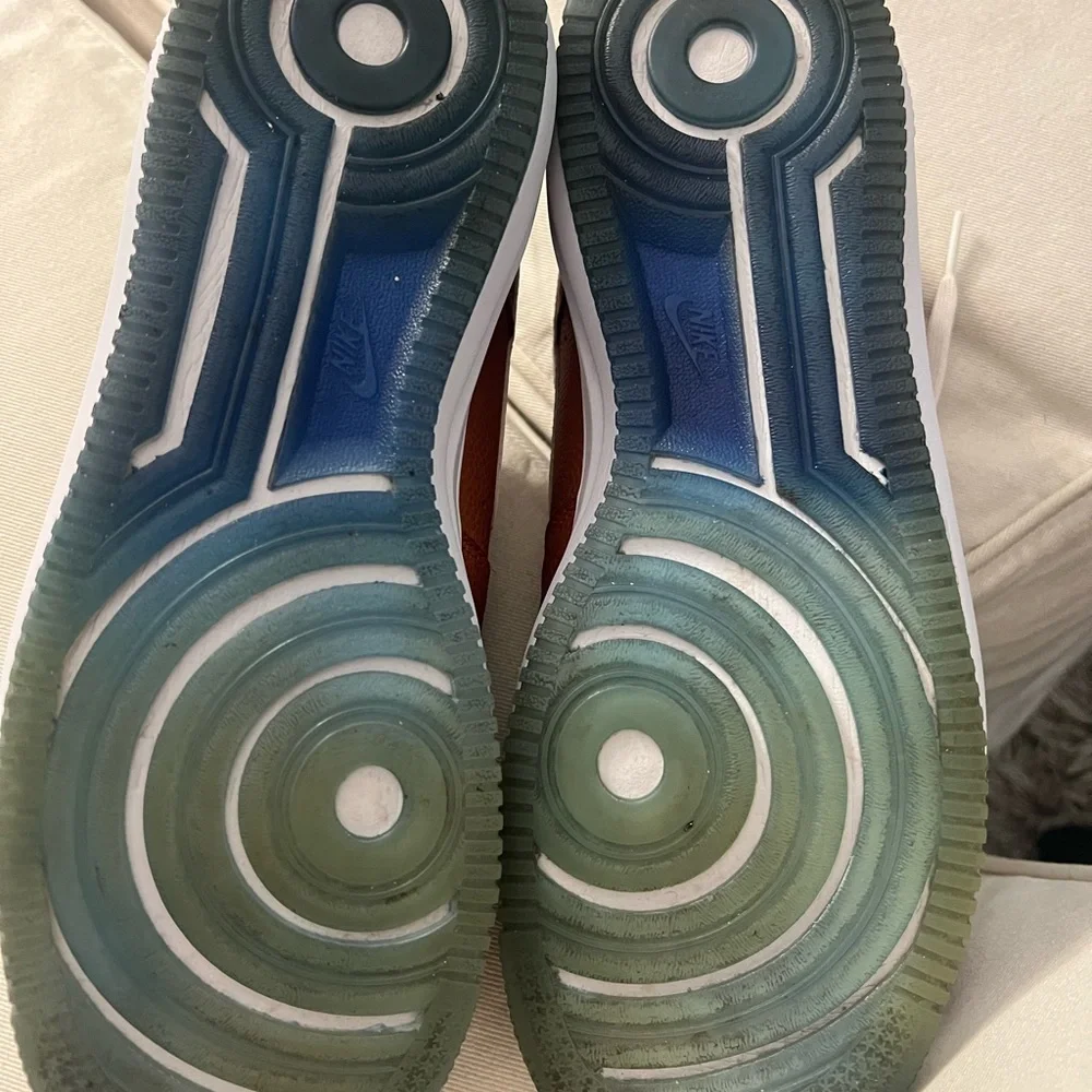 Men’s Nike Air Force 1 Lunar size 11.5 Orange & Royal Blue 2014 Low Tops - Picture 7 of 9